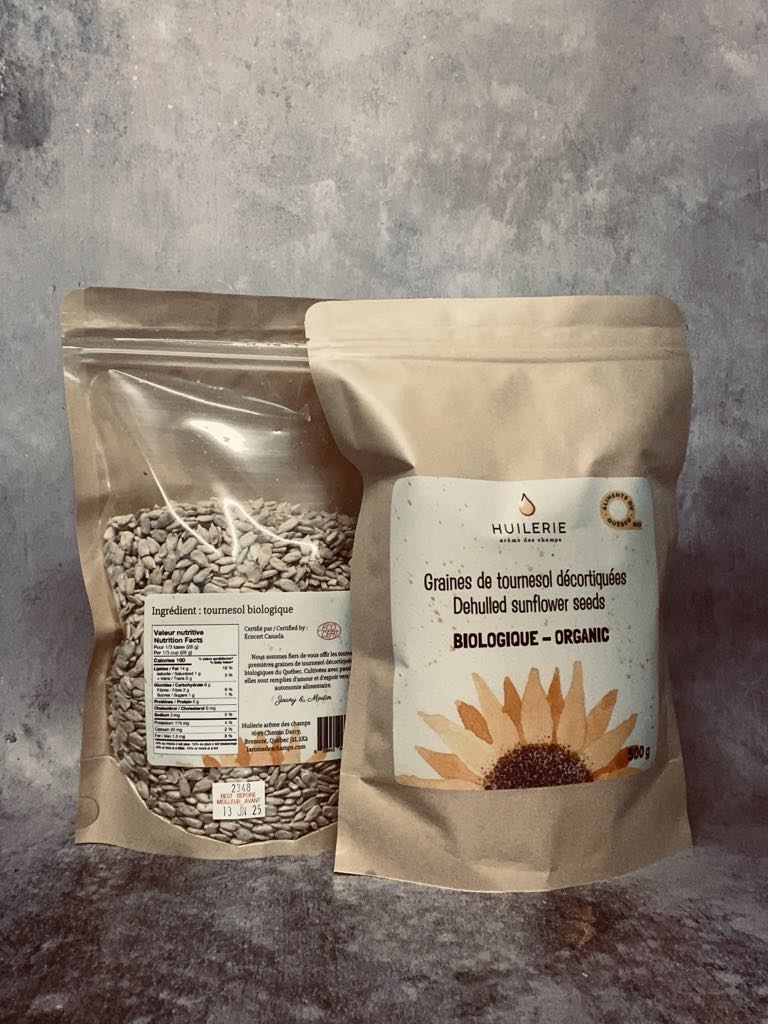 Graines de tournesol décortiquées biologiques